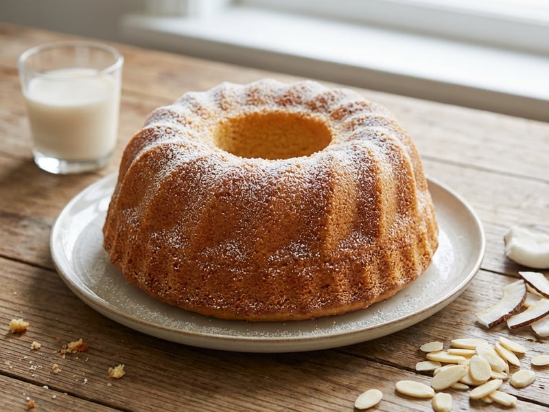 Coconut Bundt Cake with Almonds