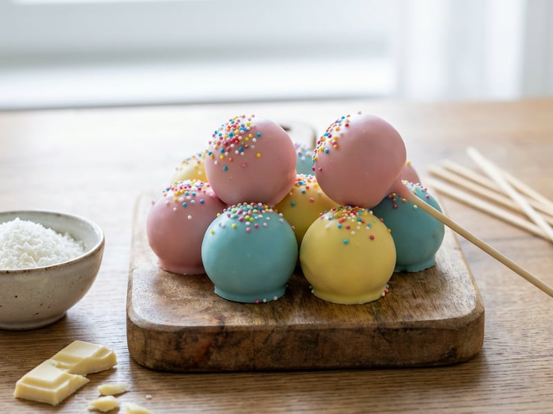 Cake pops, i.e., dough on a skewer