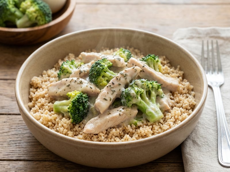 Turkey mix with couscous and broccoli