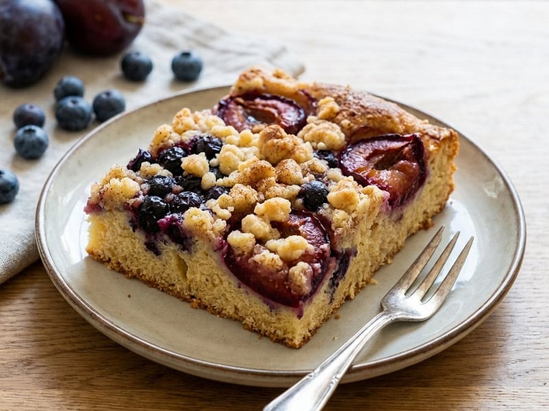 Blueberry and Plum Yeast Cake