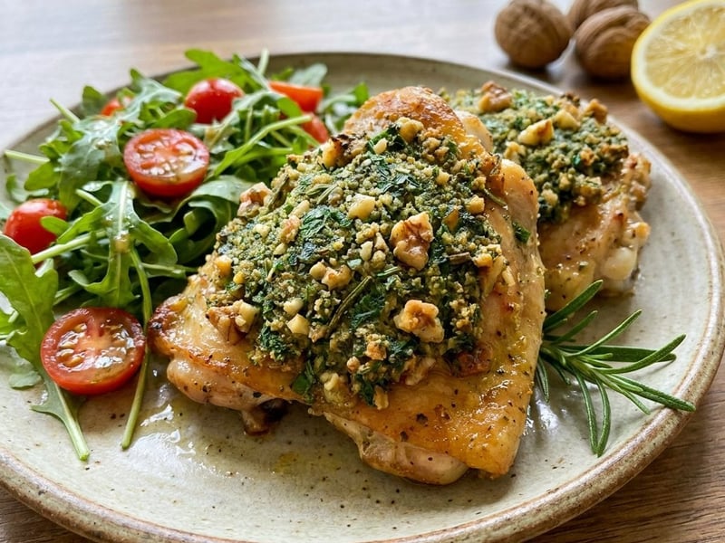 Chicken Thighs in Herb Breadcrumbs
