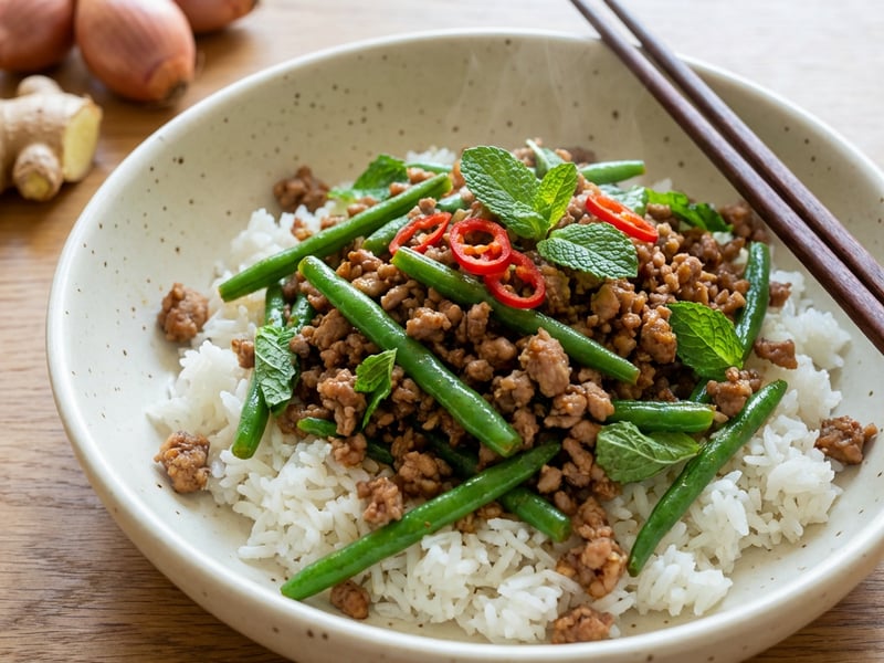 Đỗ xào thịt - Mleté maso s fazolkami
