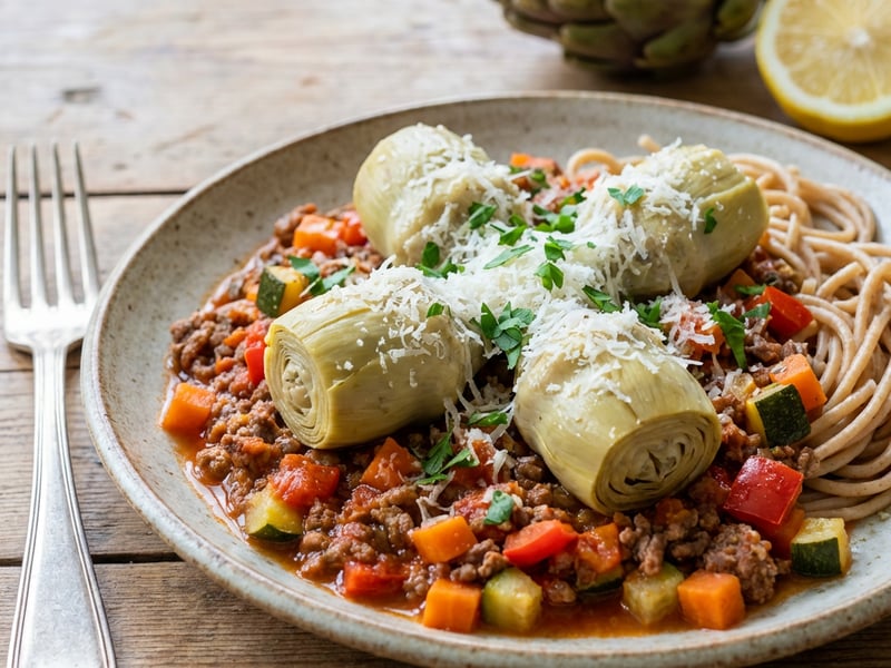 Artichokes with Meat Mixture