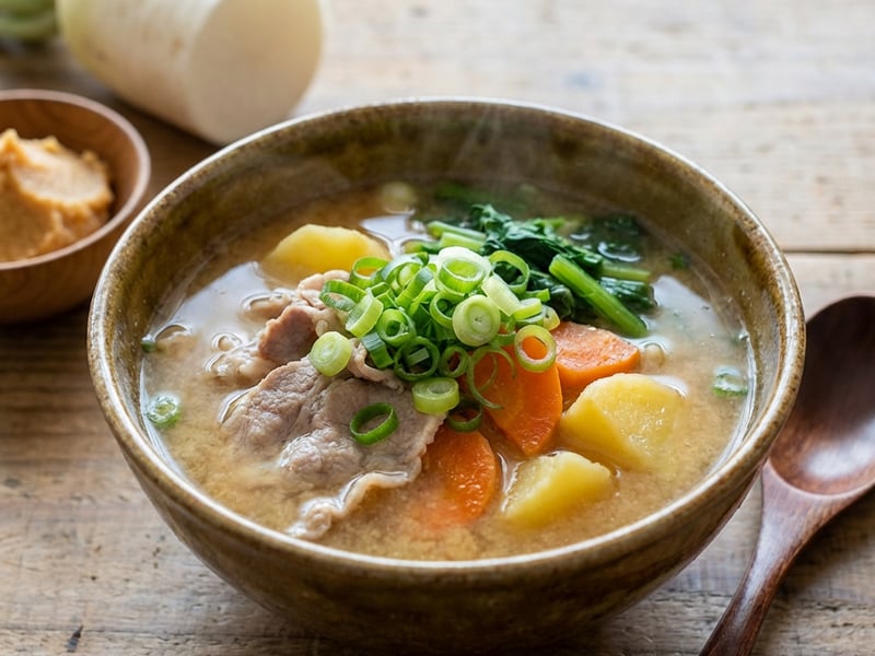 Miso polévka s krkovičkou a zeleninou
