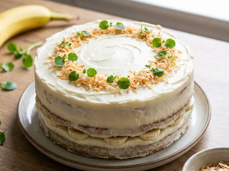 Coconut Cake with Bananas