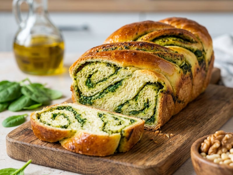 Babka se špenátovým pestem