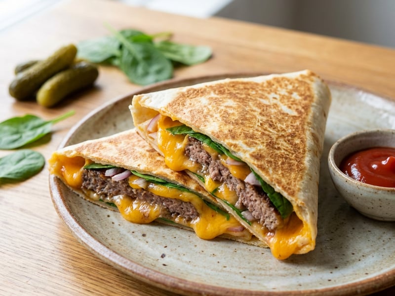 Zapečené burger tortilly