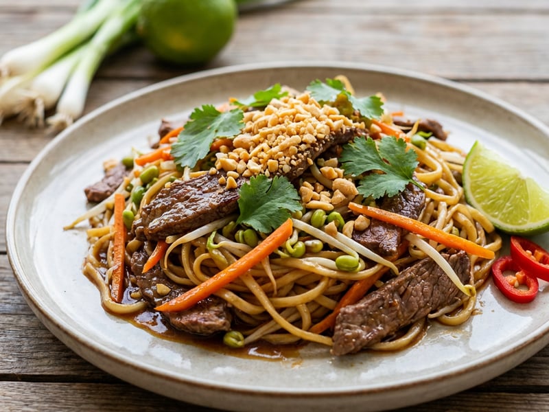 Restované nudle phở s hovězím masem