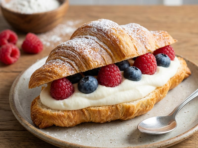 Máslové croissanty s tvarohovým krémem