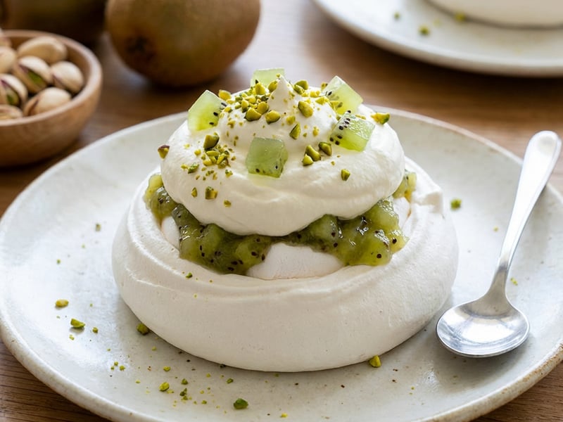 Mini Pavlovy s kiwi kompotem