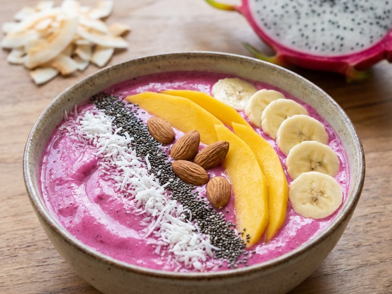 Smoothie bowl with dragon fruit