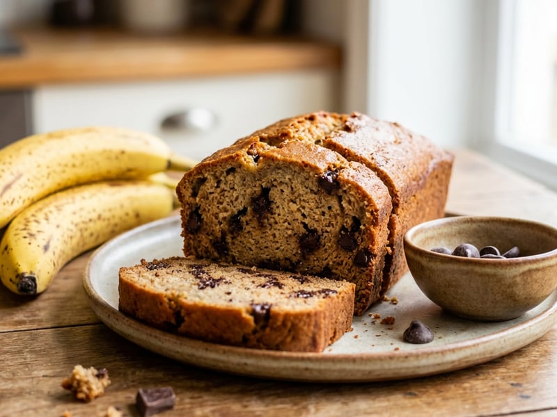 Banana bread with chocolate
