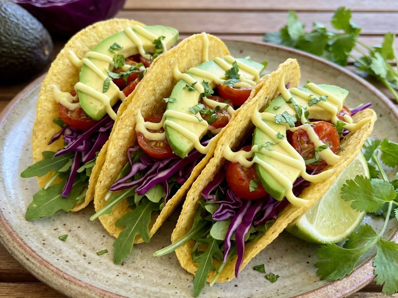 Vegetariánské tacos s limetovou majonézou  
