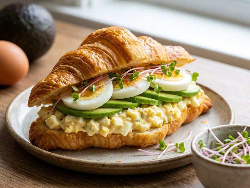 Croissant s vajíčkovou pomazánkou