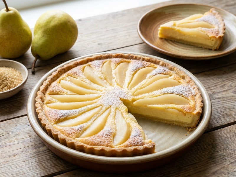 Curd Tart with Pears