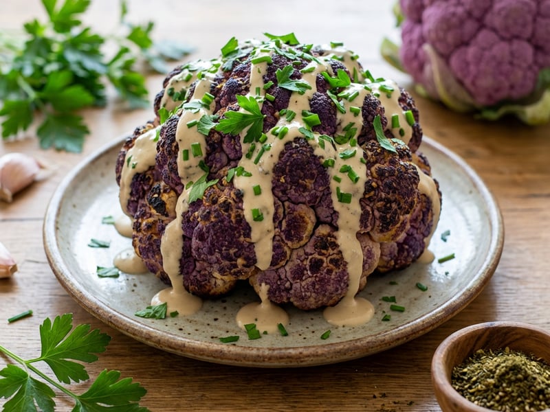 Roasted cauliflower with tahini dressing