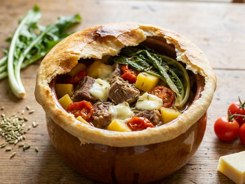Shepherd's Pot from Matera with Lamb and Vegetables according to Franco Stano