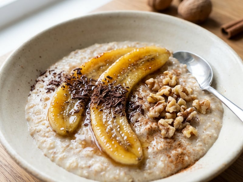 Oatmeal with caramelized banana