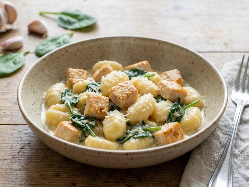 Gnocchi se smetanovou omáčkou a kuřetem
