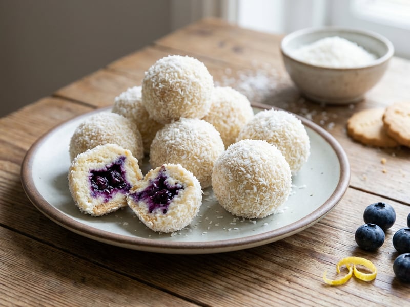 Gluten-free white balls with a surprise