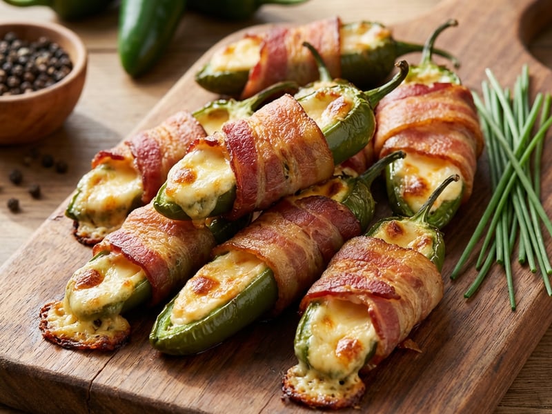 Baked jalapenos with bacon