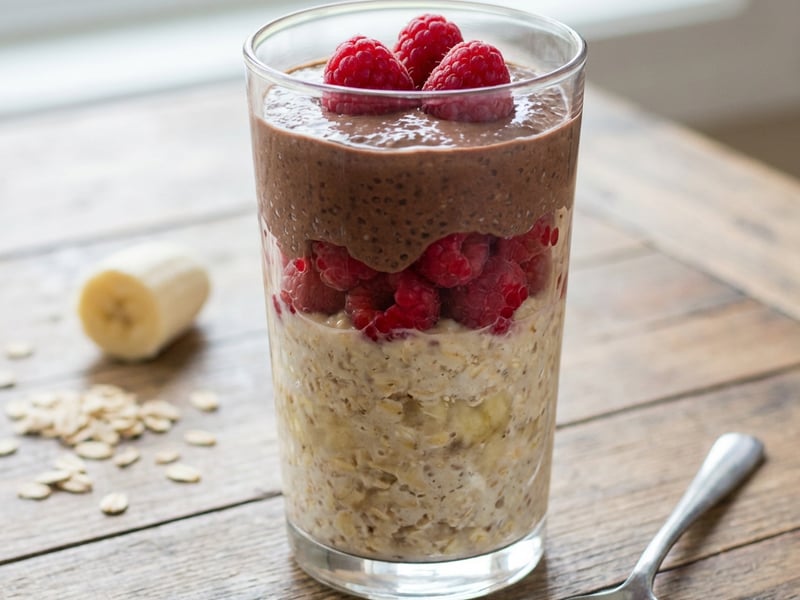 Chocolate Chia Pudding with Overnight Oats