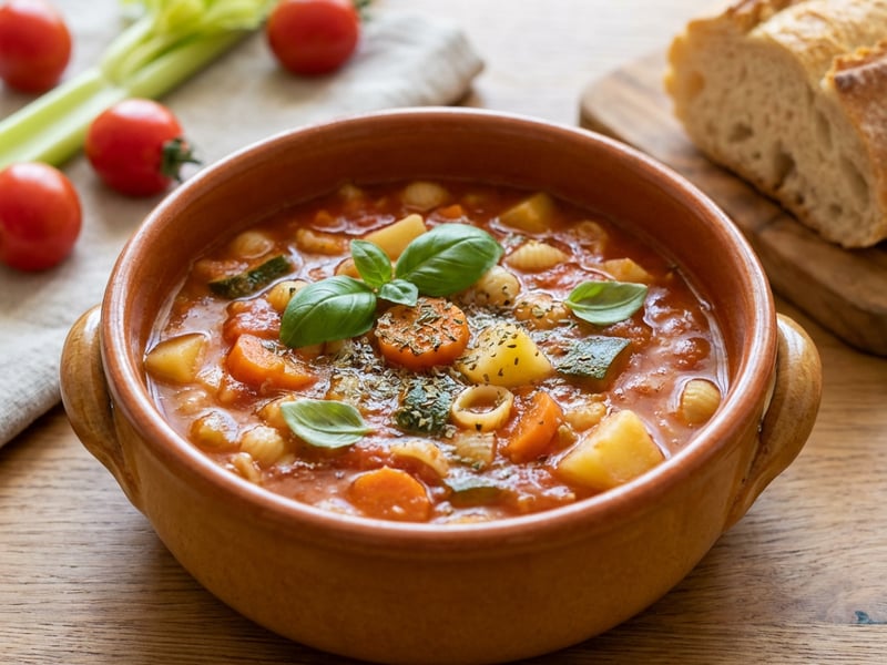 Minestrone polévka s těstovinami 