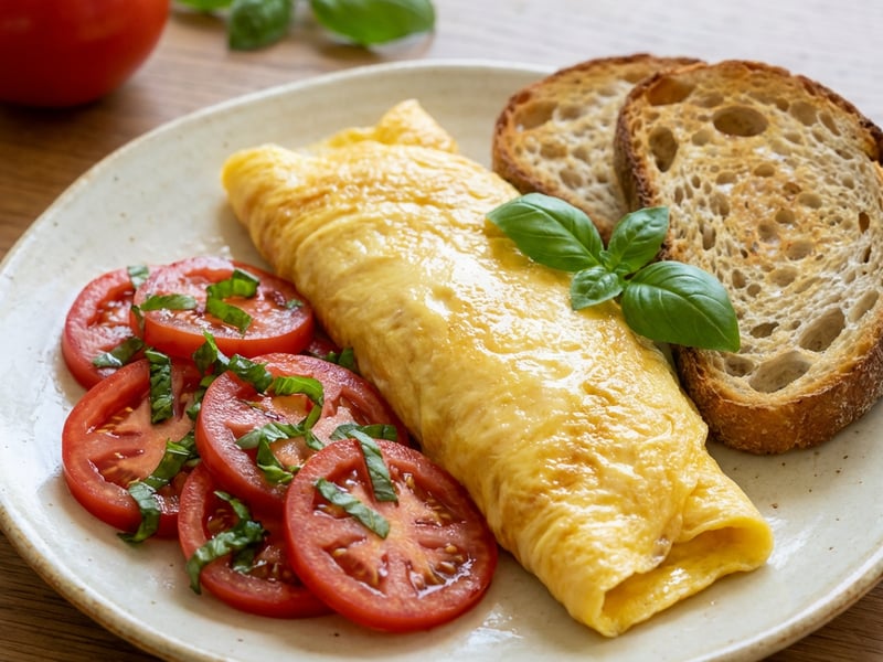 Omelette with Tomatoes and Basil