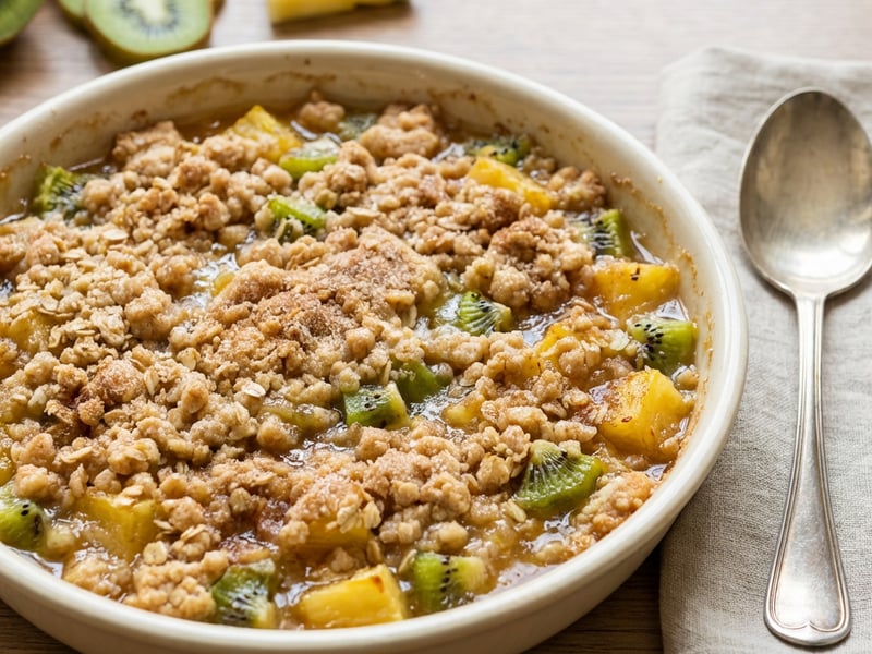 Crumble with exotic fruit