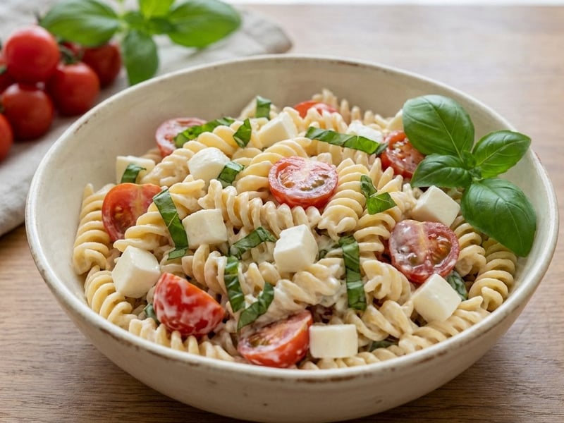 Pasta salad with mozzarella