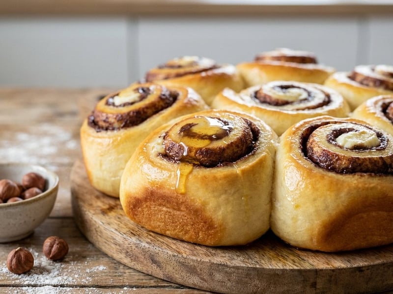 Buns with chocolate-hazelnut cream
