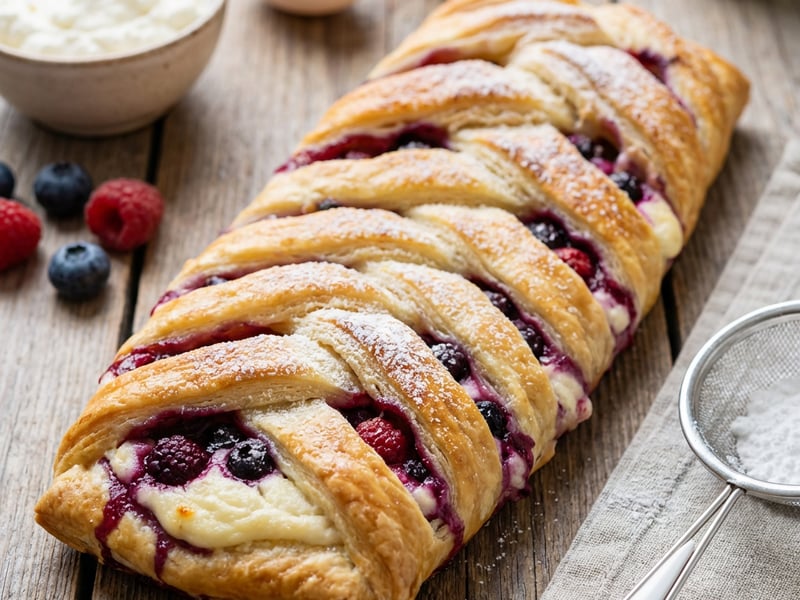 Curd Cheese Braid with Fruit
