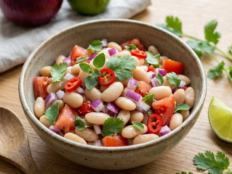 Ensalada de pallares (bean salad)