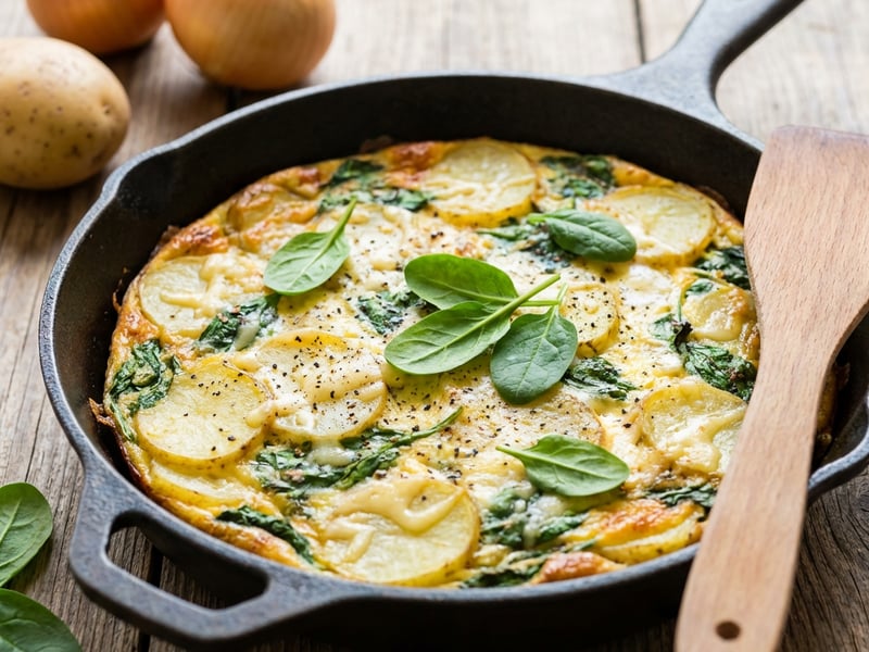 Potato Frittata with Spinach