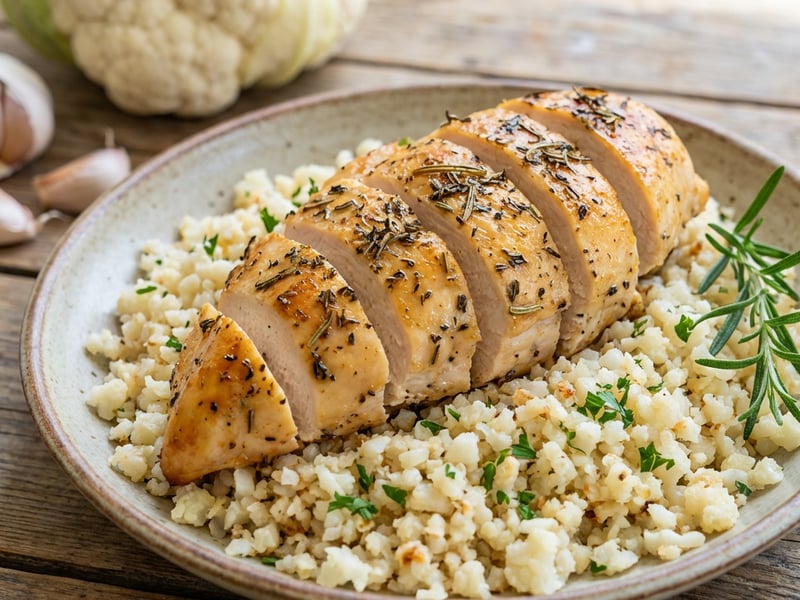 Chicken with Cauliflower Rice