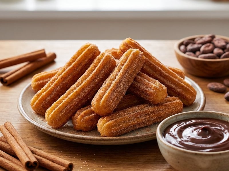 Churros with chocolate sauce