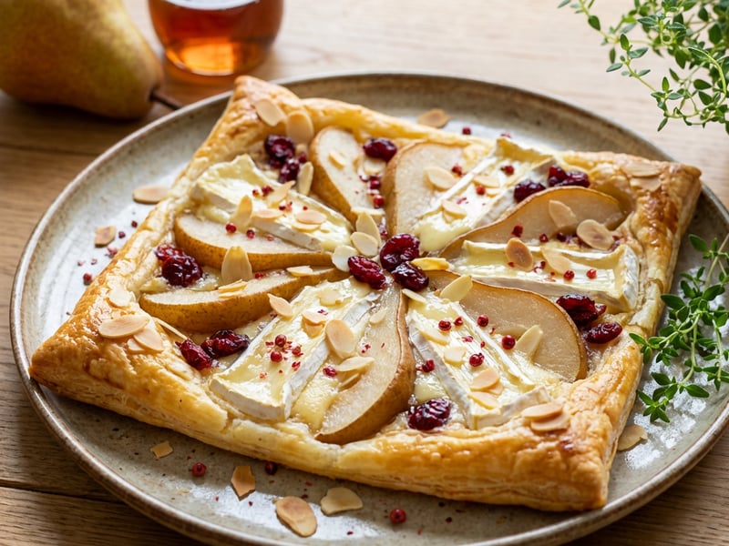 Autumn Savory Tart with Camembert and Pears