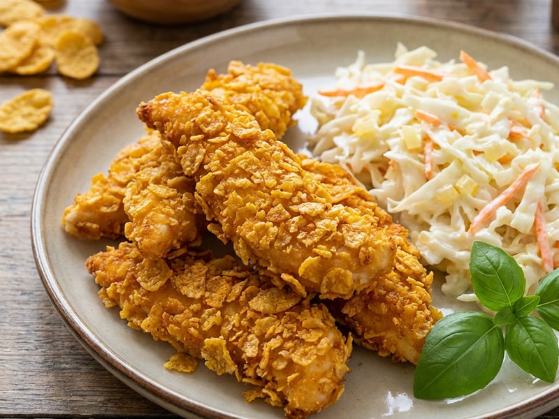 Chicken Strips with Coleslaw