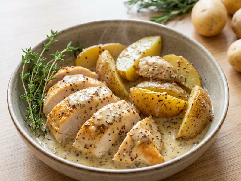 Chicken with Potatoes and Cream Sauce