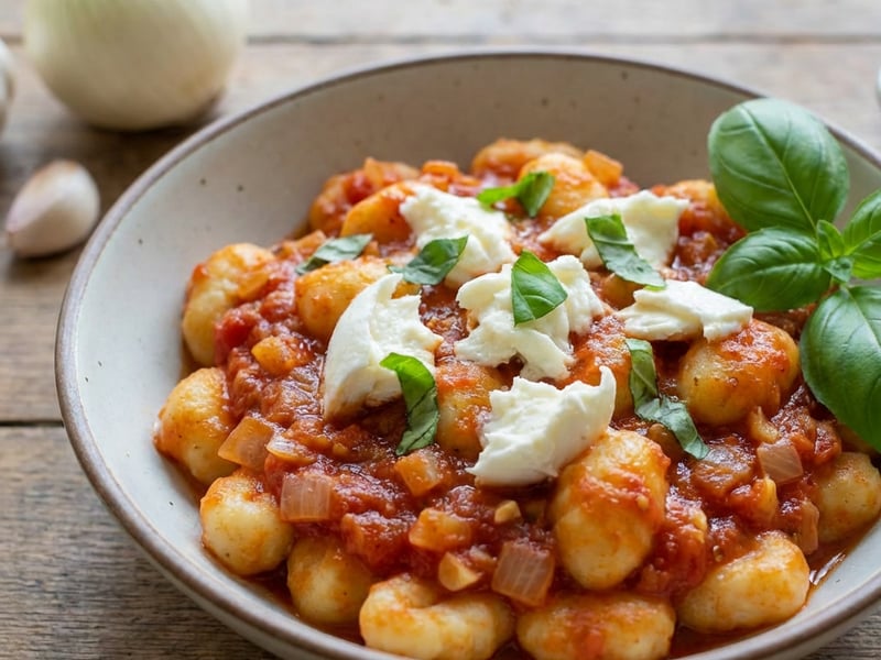 Gnocchi s rajčatovou omáčkou a mozzarellou