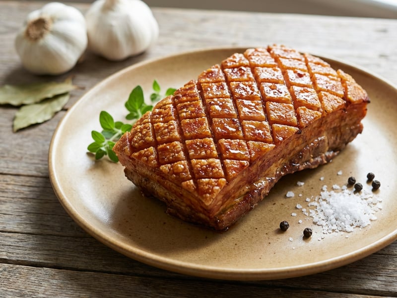 Slow-roasted pork belly by Pavel Berky