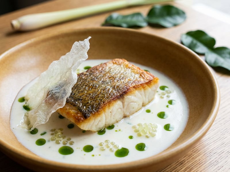 Cod with Tom Kha Sauce