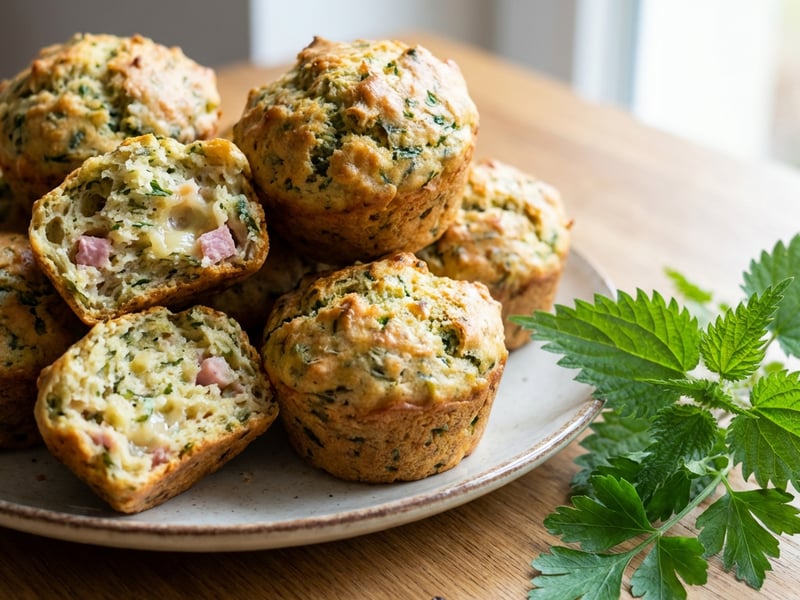 Savory Muffins with Young Nettles