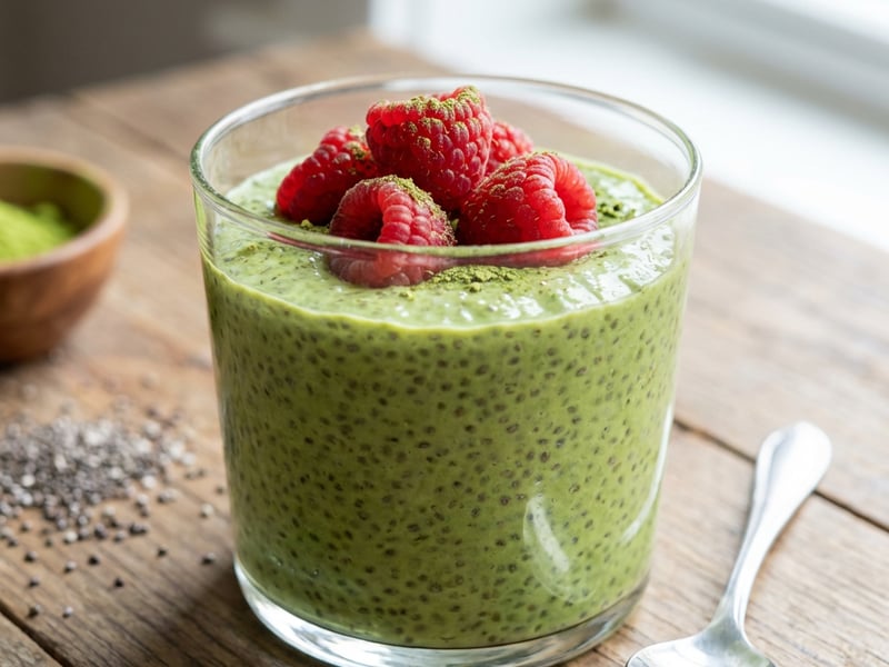 Matcha chia pudink