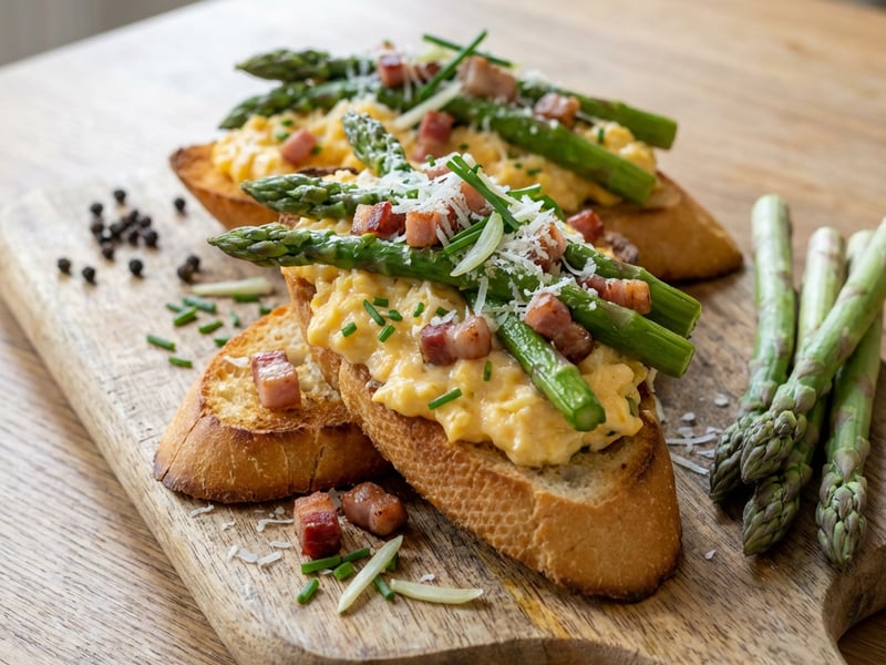 Breakfast Baguette with Asparagus and Pancetta