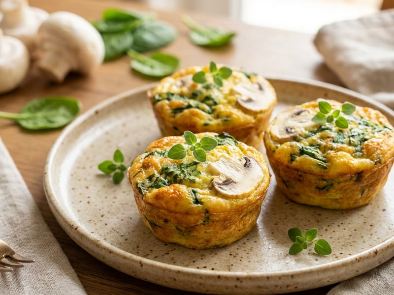 Egg Muffins with Mushrooms and Spinach