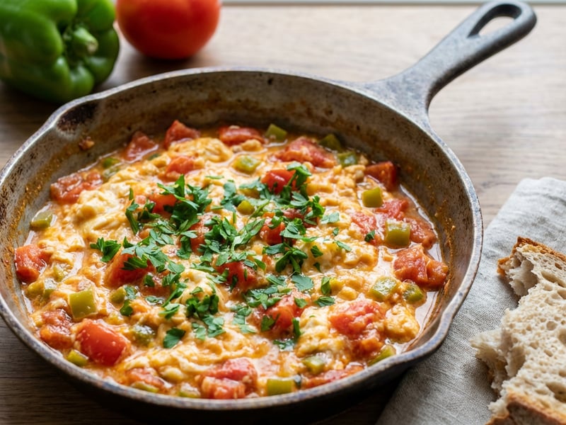 Turkish Scrambled Eggs (Menemen)
