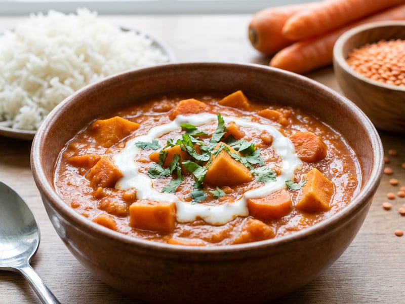 Lentil Tikka Masala with Rice