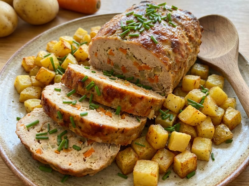 Turkey Meatloaf with Roasted Potatoes