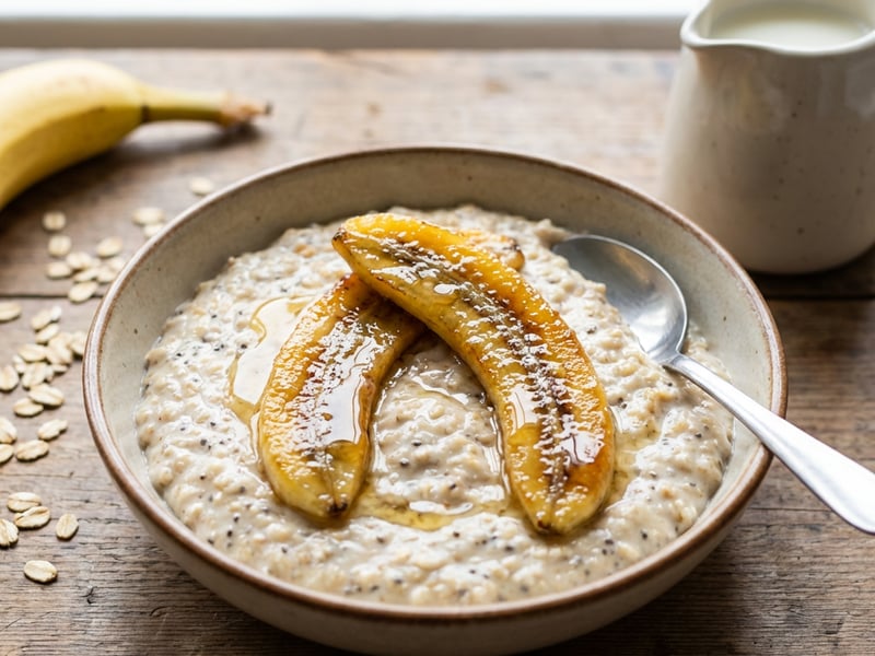 Oatmeal with caramelized banana